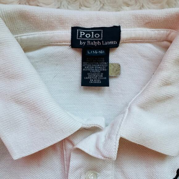 Polo Ralph Lauren Big Pony US Open 2012 Tennis Wht Pique Cotton Shirt Kids Large - Picture 3 of 8